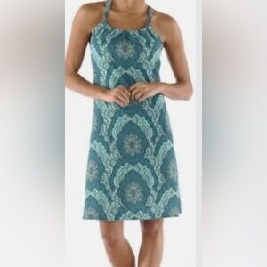 Prana Sz L QUINN active dress built in bra halter boho athletic